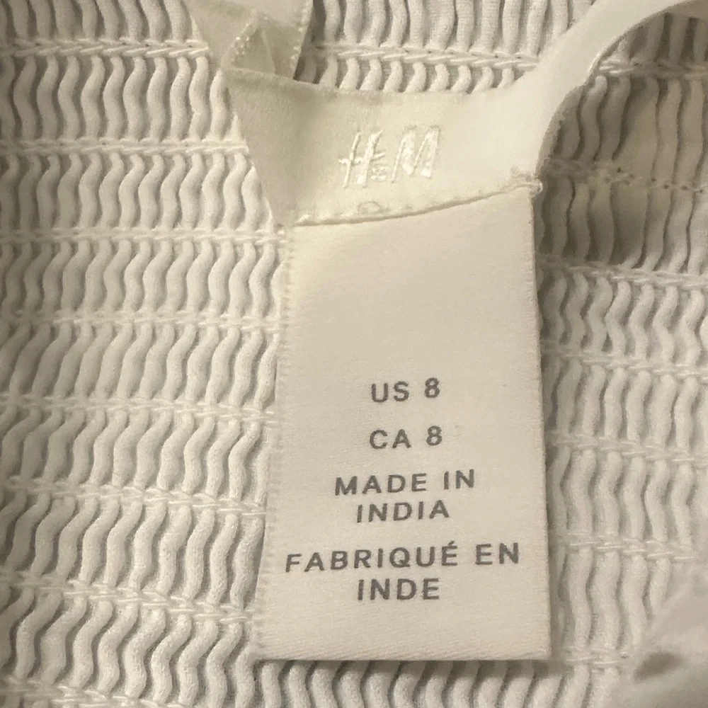 H&M White Lace Halter Corseted‎ Crop Top with V Hem Size 8 - Picture 6 of 8